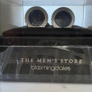 ✨Brand New - Bloomingdale's Men's Silver and Blue Cufflinks✨